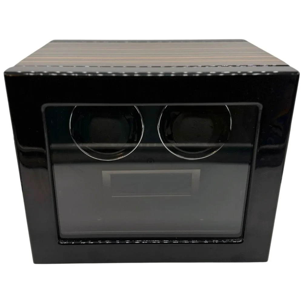 Dual‎ Automatic Watch Winder Box Wood Grain Digital LCD Touch Control Working